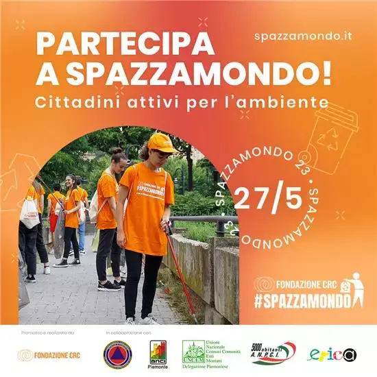 EVENTO "SPAZZAMONDO, CITTADINI ATTIVI PER L'AMBIENTE" - SABATO 27 MAGGIO 2023: GIORNATA MONDIALE DELL'AMBIENTE