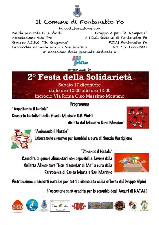 Festa della Solidarietà: Seconda Edizione Sabato 17 Dicembre