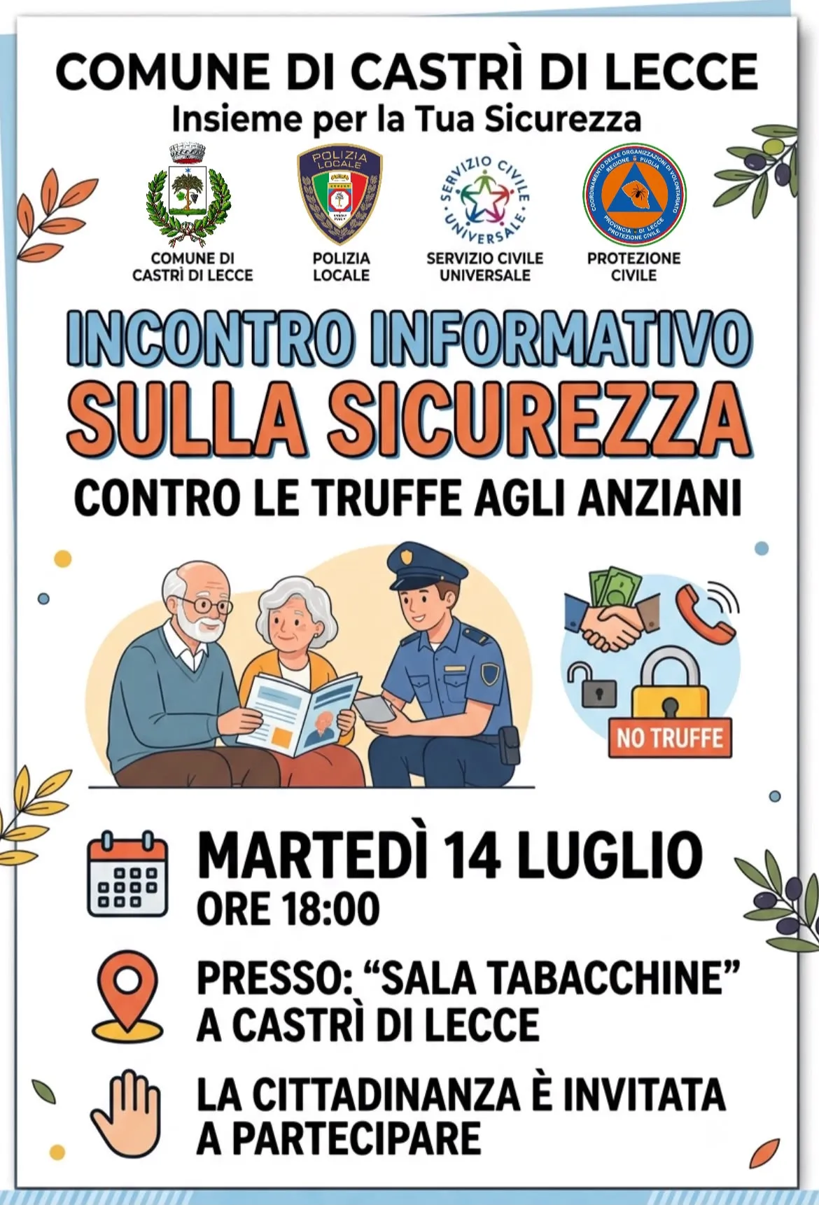 Castri di Lecce: Incontro Anti-Truffa per Anziani - Protezione e Prevenzione