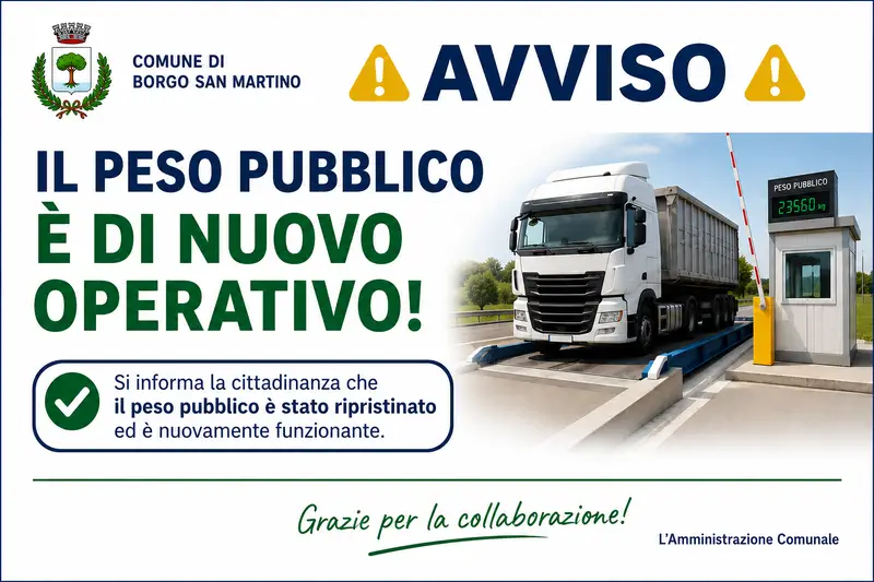Ripristino Servizio Peso Pubblico
