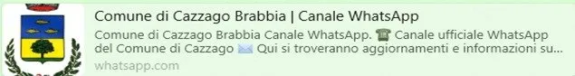 Cazzago Brabbia: Aggiornamenti Diretti via WhatsApp!