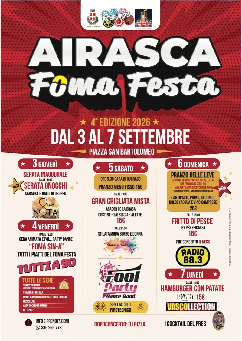 Airasca in Festa: Quarta Edizione di 'Foma Festa' Promette Divertimento e Tradizione