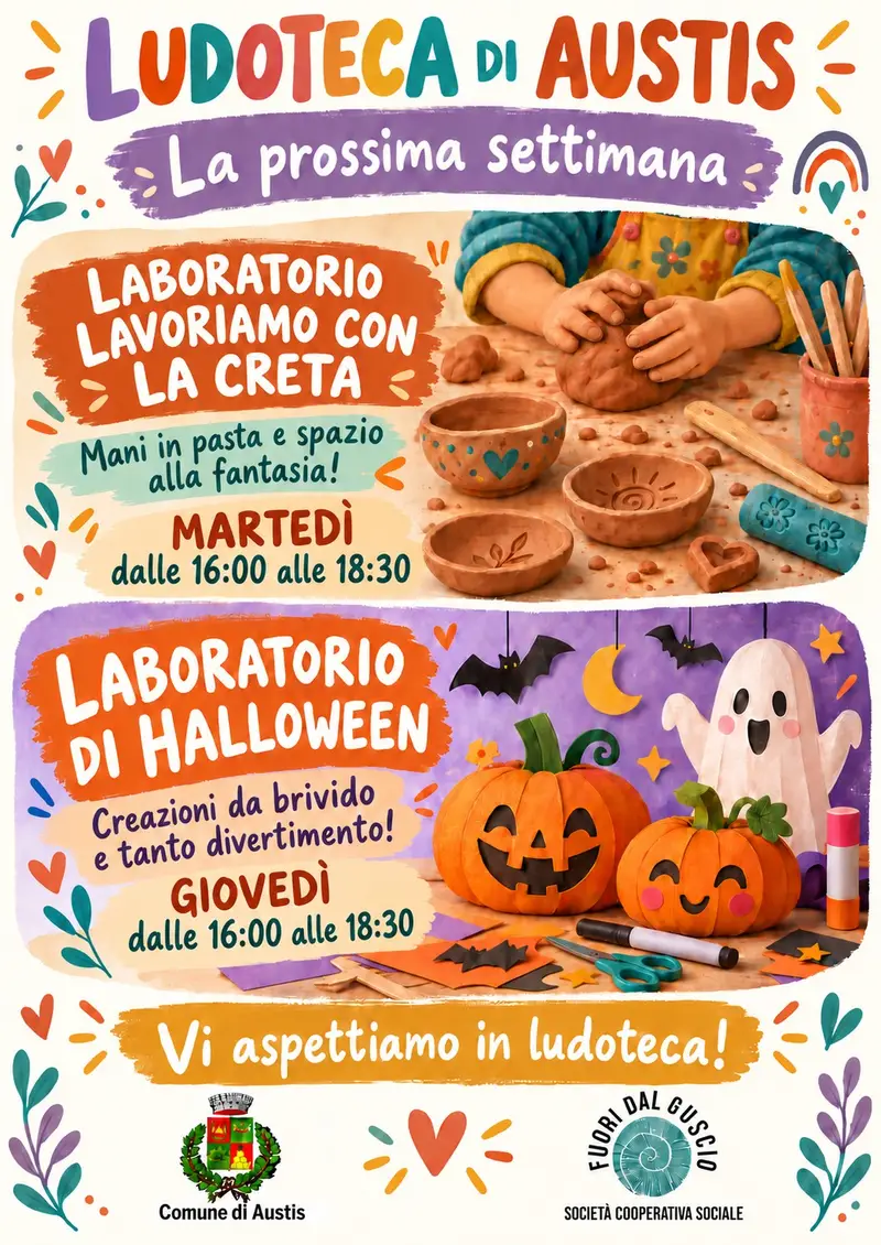 Ludoteca Comunale di Austis: Programma Settimanale di Laboratori Creativi per Bambini